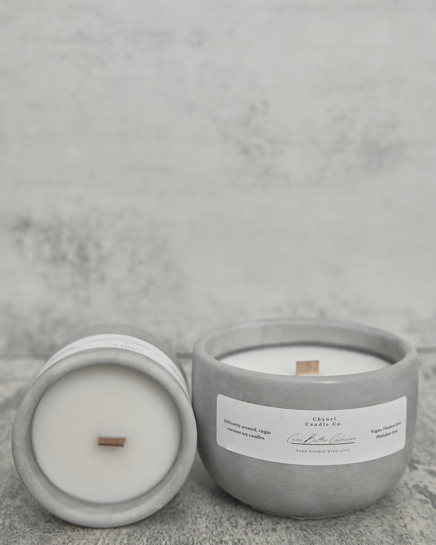 Cocoa butter Cashmere Wood Wick Candle, Crackling Wood Wick Soy